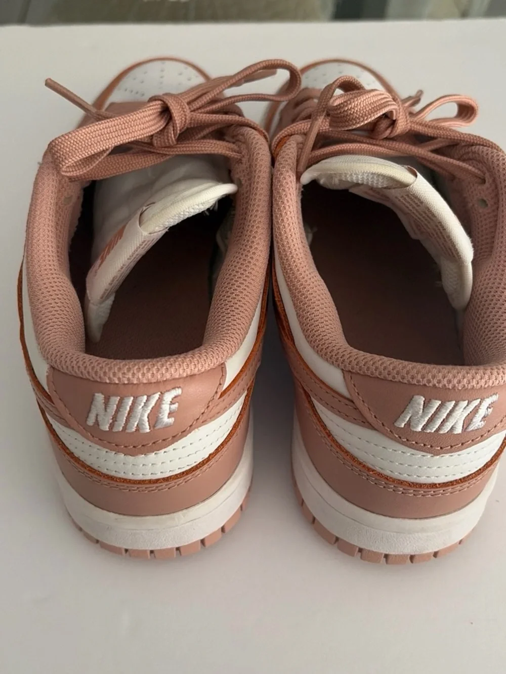 Nike Women’s Dunks Sneakers in Rose Tan and White